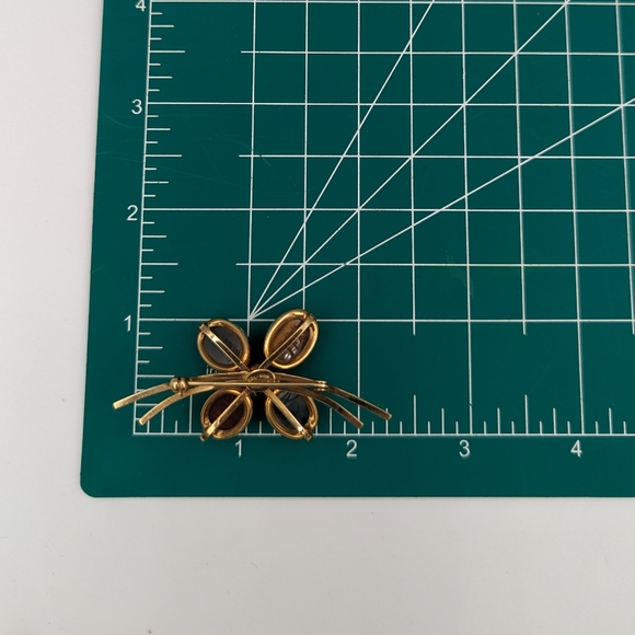 Egyptian Revival Bal-Ron Carved 4 Scarab Semi Precious Gemstones Brooch 12k GF - Picture 7 of 7